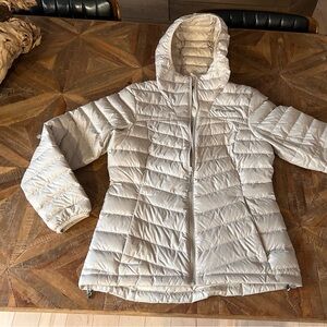 Columbia Cream Quilted Hooded Jacket